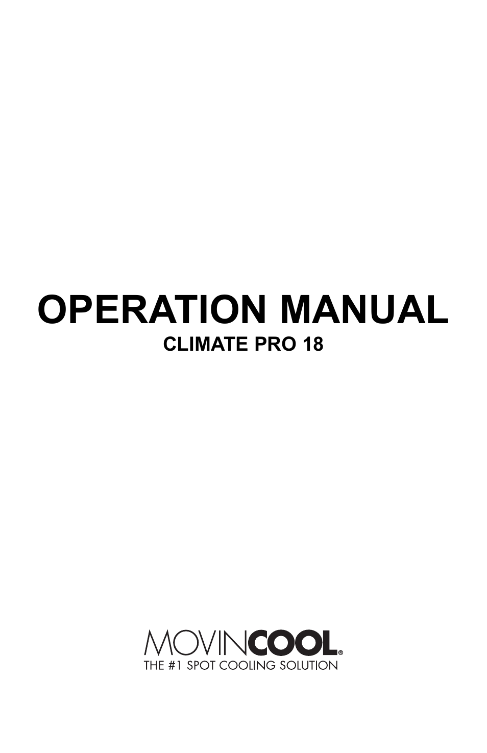 Operation manual | MovinCool Climate Pro 18 User Manual | Page 3 / 52