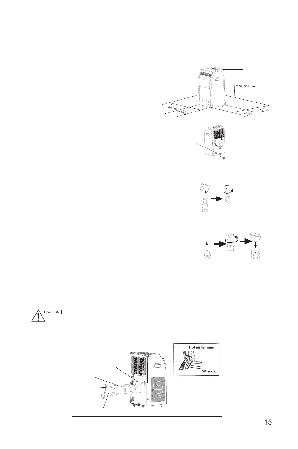 Installation, Selection of installation location, Power cord holder installation | MovinCool PC7 User Manual | Page 15 / 22