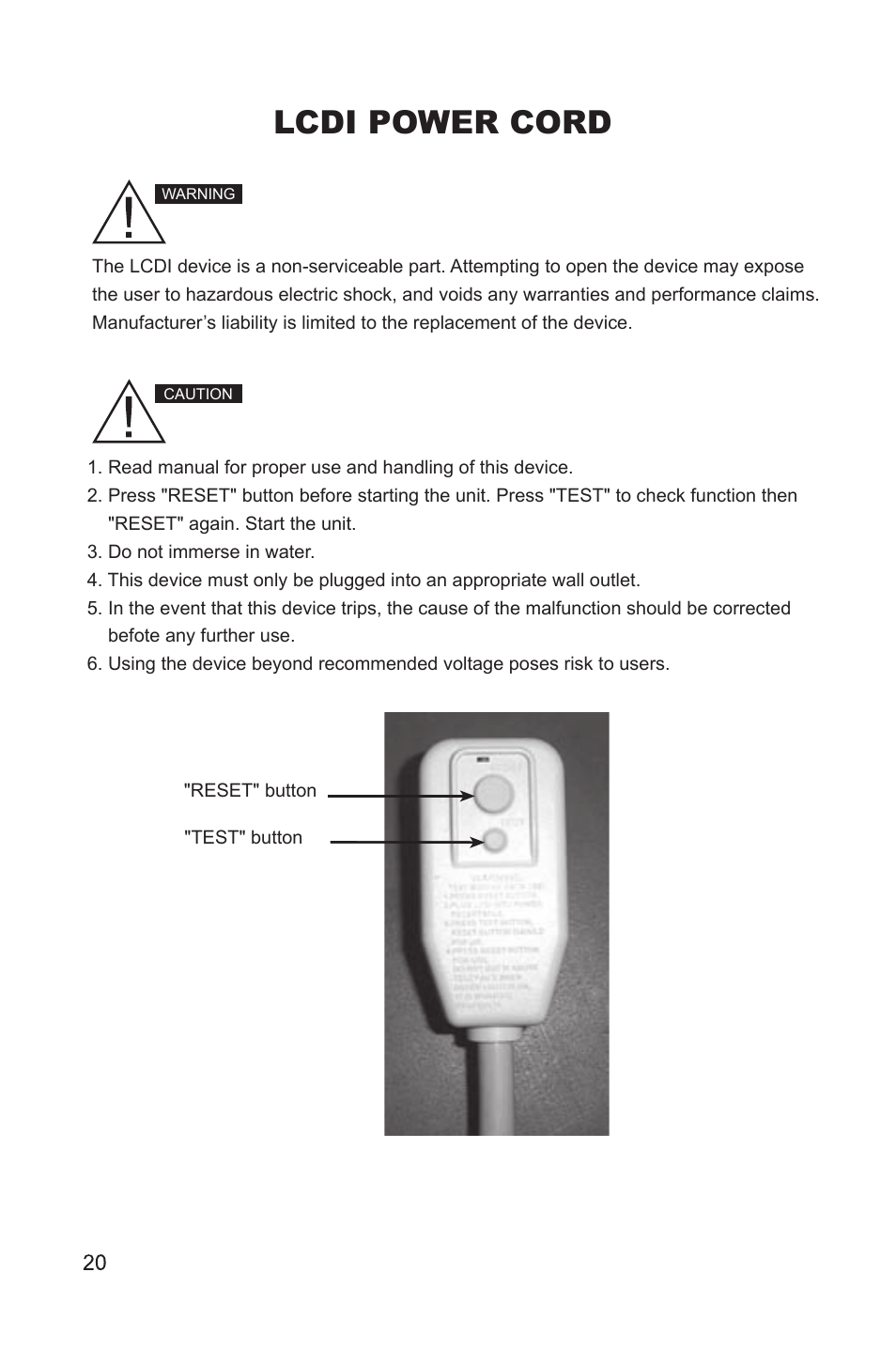 Lcdi power cord | MovinCool PC7 User Manual | Page 20 / 22