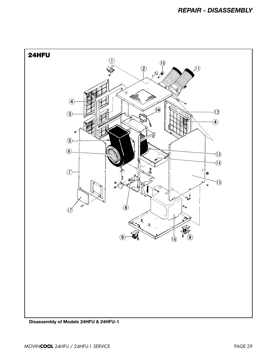 Repair - disassembly, 24hfu | MovinCool 24HFU Service Manual User Manual | Page 29 / 48