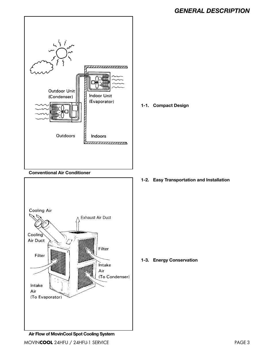General description | MovinCool 24HFU Service Manual User Manual | Page 3 / 48