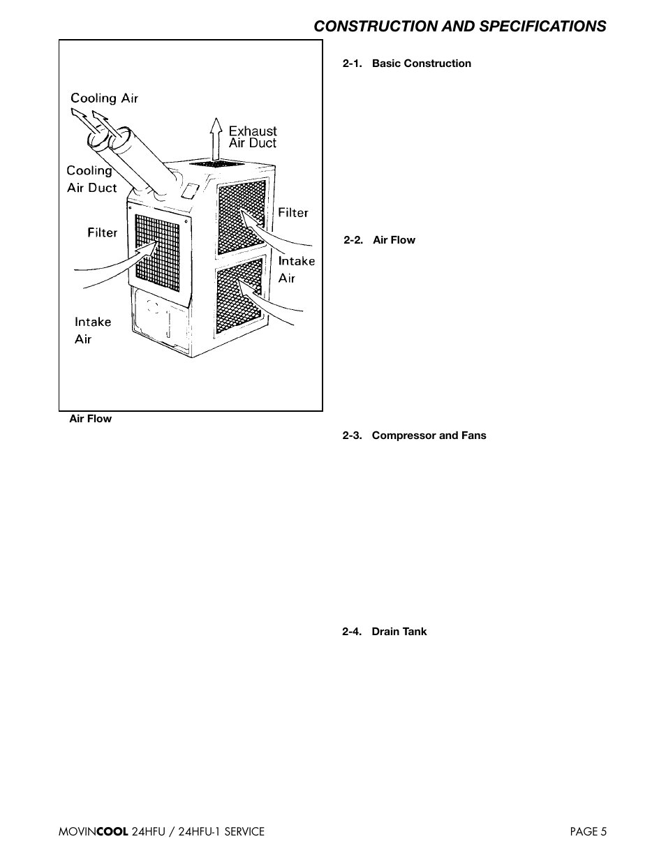 Construction and specifications | MovinCool 24HFU Service Manual User Manual | Page 5 / 48