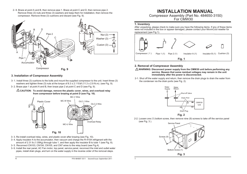 MovinCool CMW30 User Manual | 2 pages