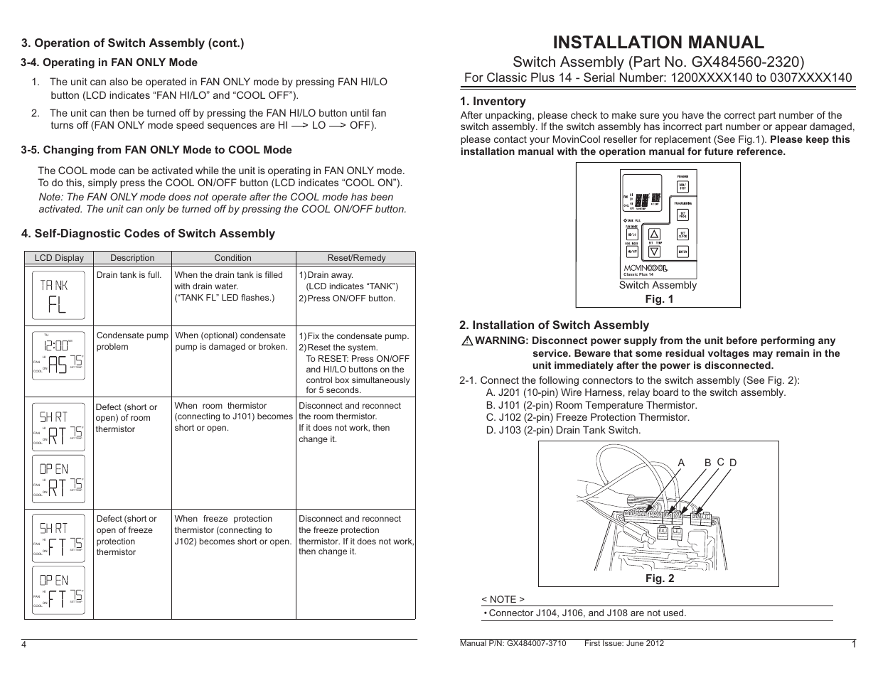 MovinCool GX484560-2320 User Manual | 2 pages