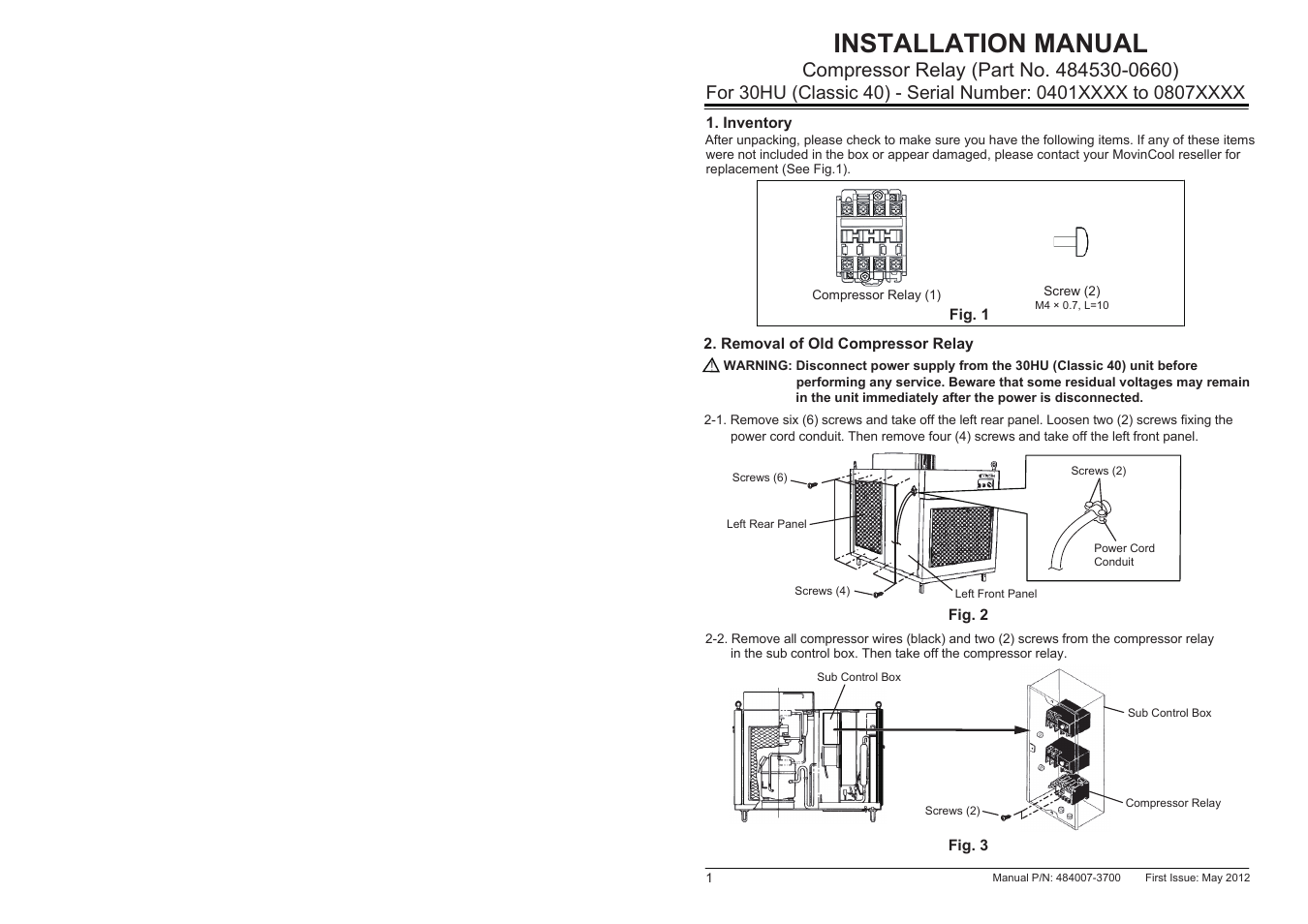 MovinCool 30HU User Manual | 2 pages