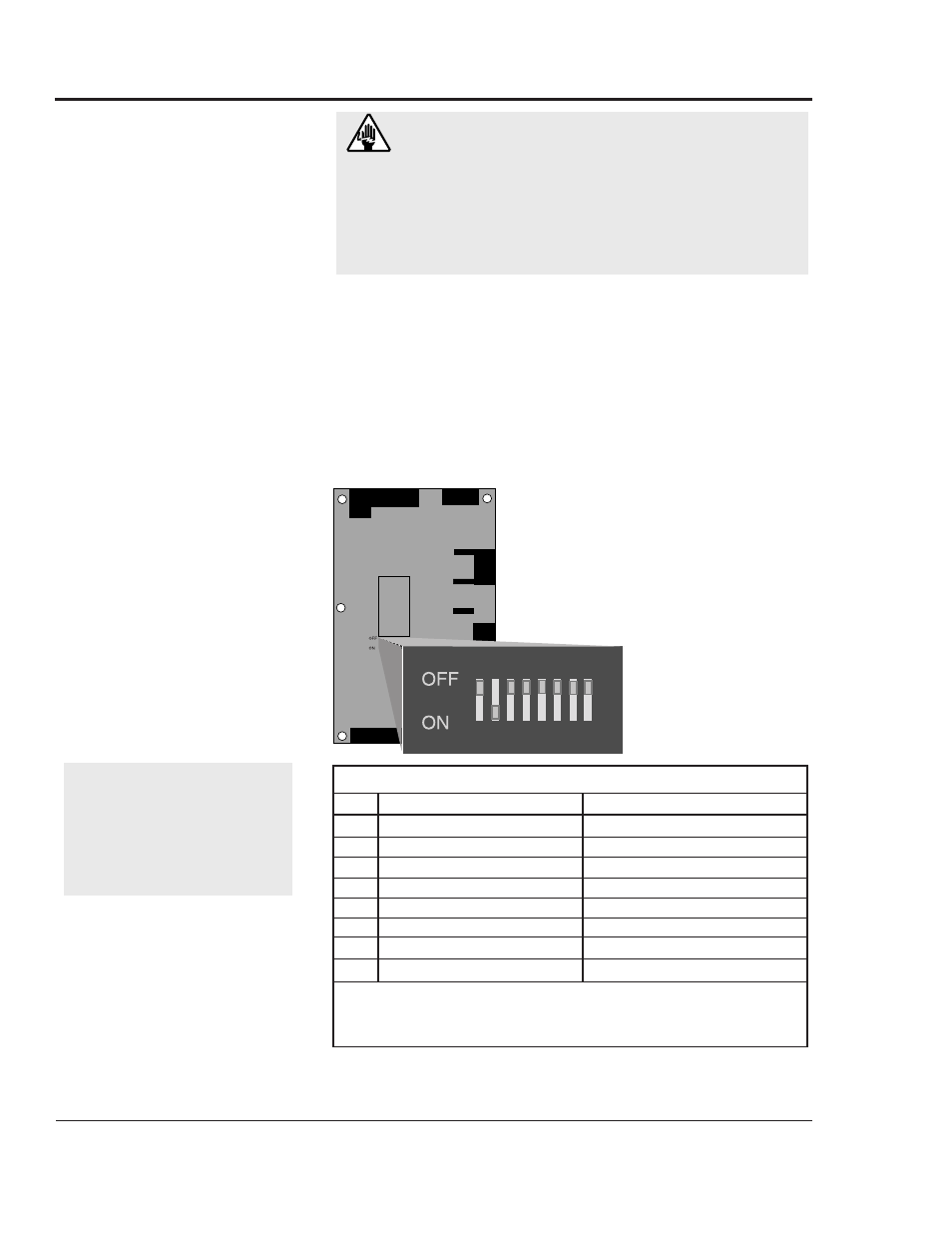 Initial setup, Initial setup -8, Nitial | Etup, Dip switch configuration, Warning: electric shock hazard | Conair MPA User Manual | Page 24 / 86