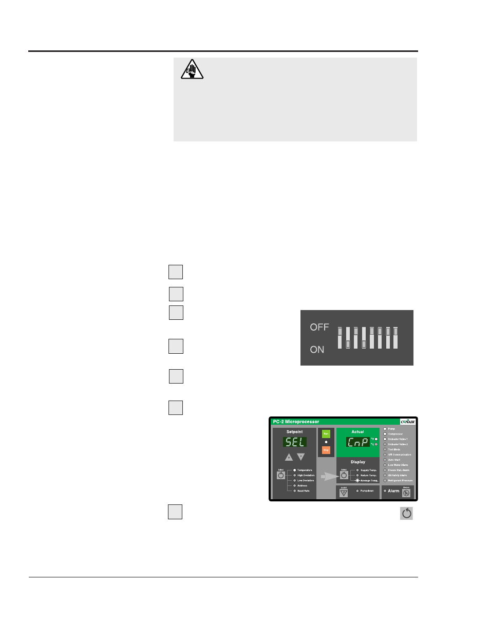 Selecting the temperature control point, Pc-2 control), Selecting the temperature | Control point, Electing the, Emperature, Ontrol, Oint | Conair MPA User Manual | Page 28 / 86