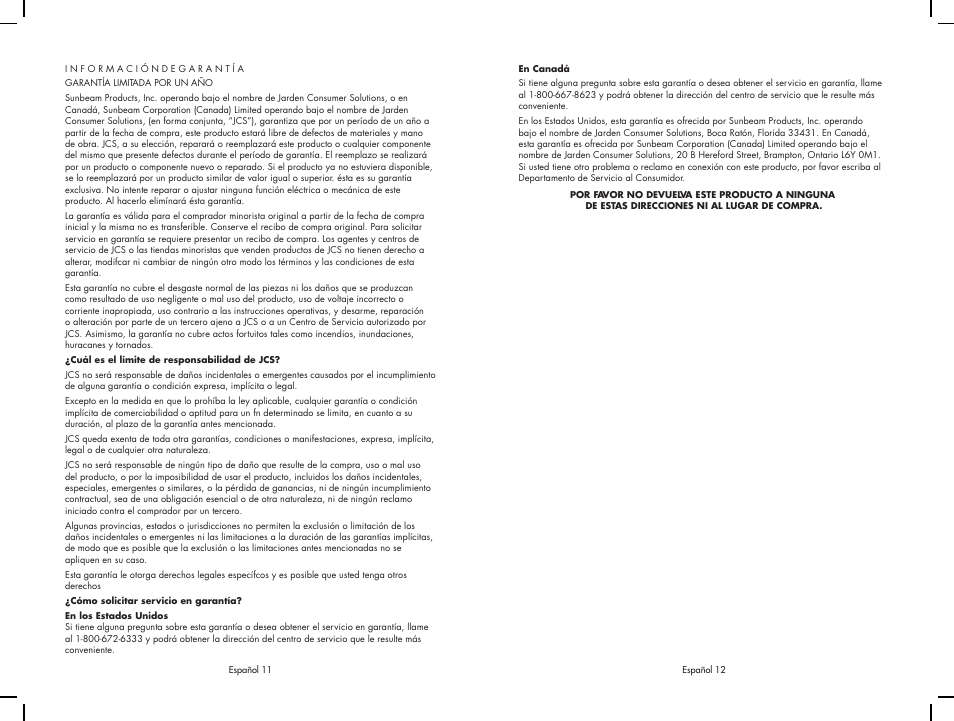 Mr. Coffee JW Series User Manual | Page 12 / 12