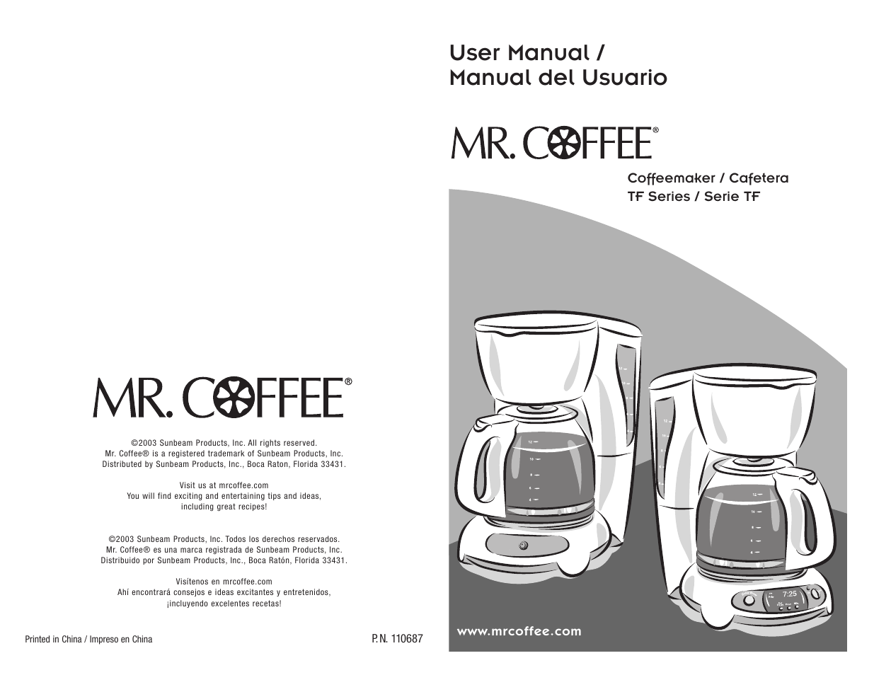 Mr. Coffee TFTX85 User Manual | 18 pages