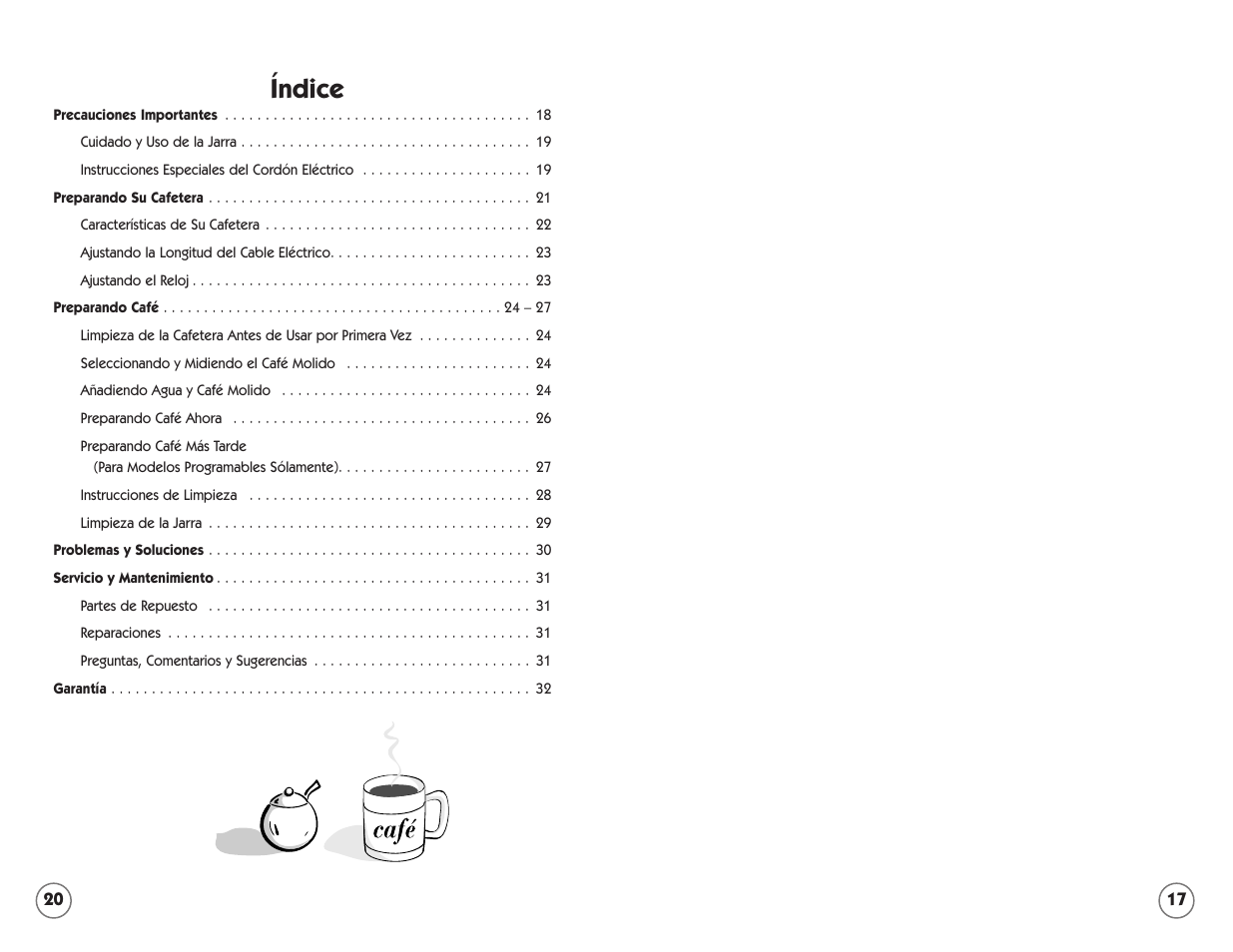 Índice | Mr. Coffee TFTX85 User Manual | Page 17 / 18