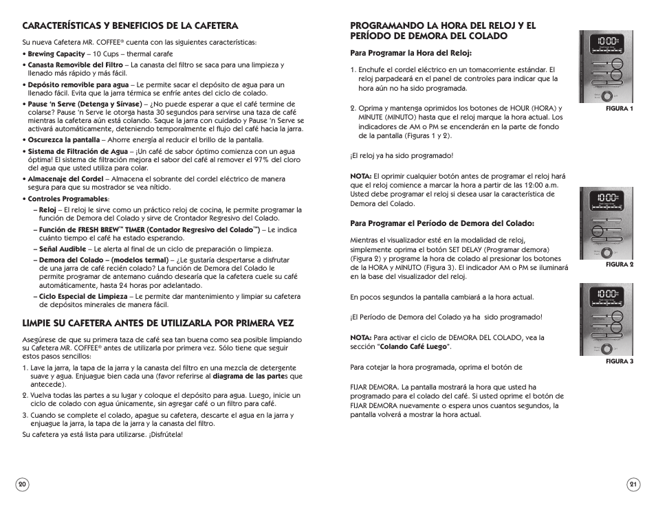 Características y beneficios de la cafetera | Mr. Coffee PSTX91 User Manual | Page 11 / 16