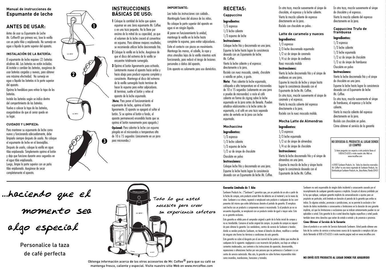 Mr. Coffee MFS60 User Manual | 2 pages