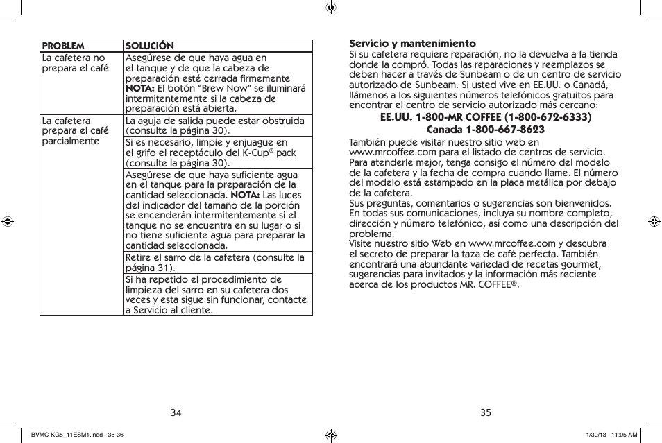 Mr. Coffee BVMC-KG5 User Manual | Page 18 / 20