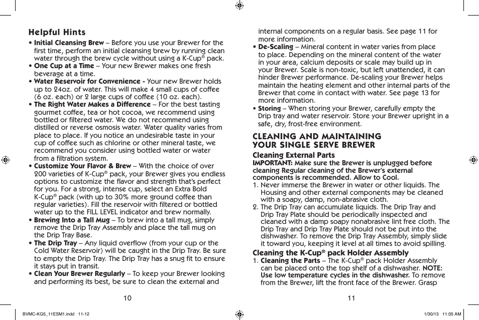 Mr. Coffee BVMC-KG5 User Manual | Page 6 / 20