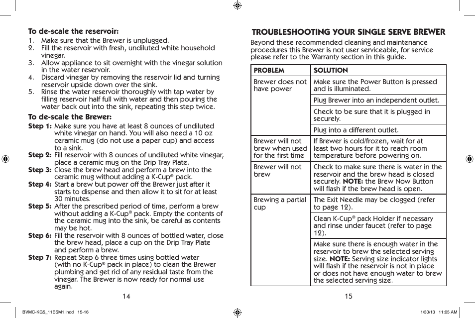 Brewer | Mr. Coffee BVMC-KG5 User Manual | Page 8 / 20