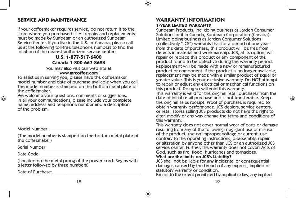 Mr. Coffee BVMC-KG6 User Manual | Page 10 / 22