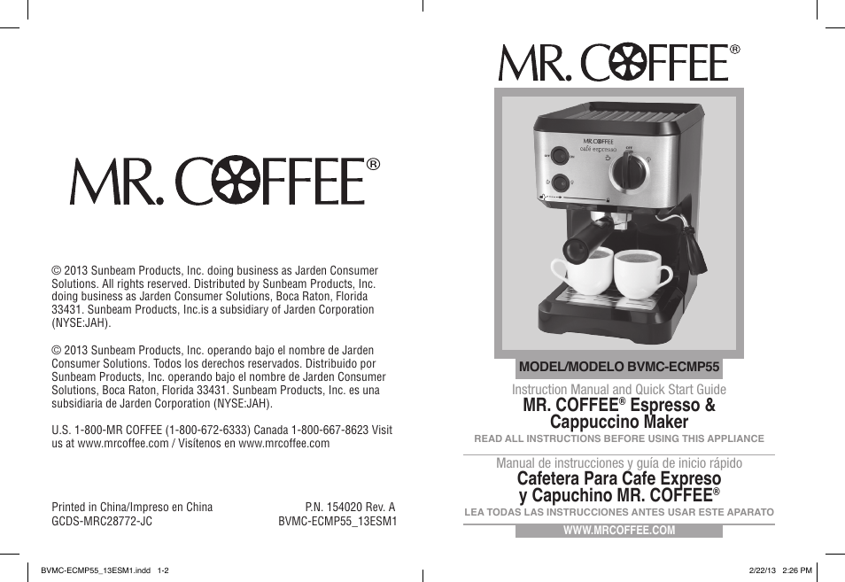 Mr. Coffee BVMC-ECMP55 User Manual | 26 pages