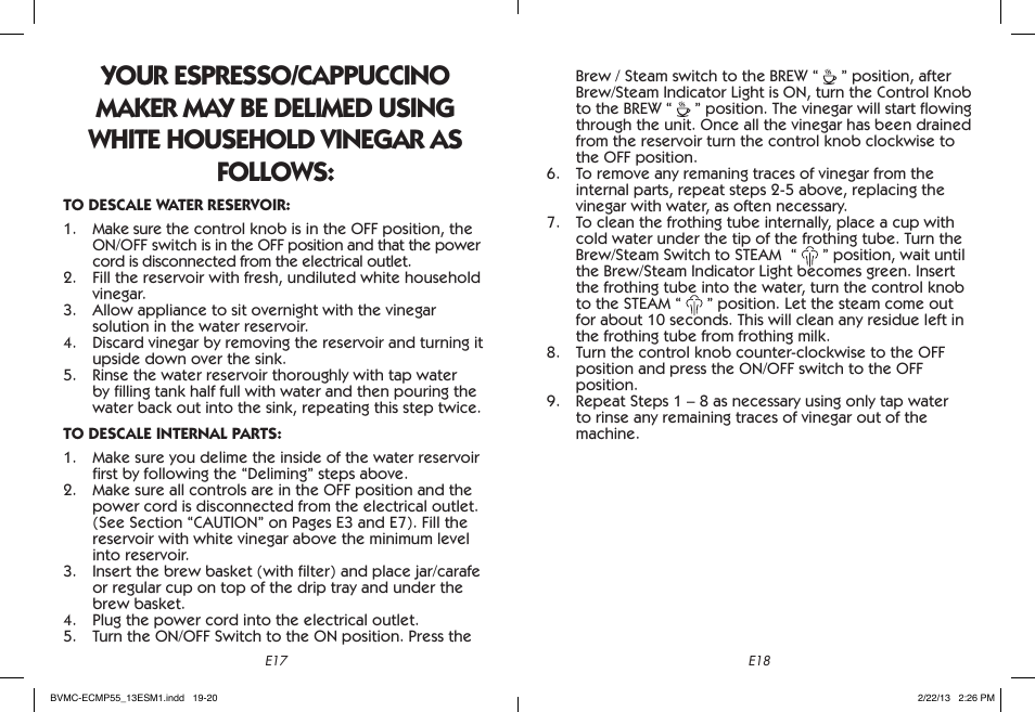 Mr. Coffee BVMC-ECMP55 User Manual | Page 10 / 26