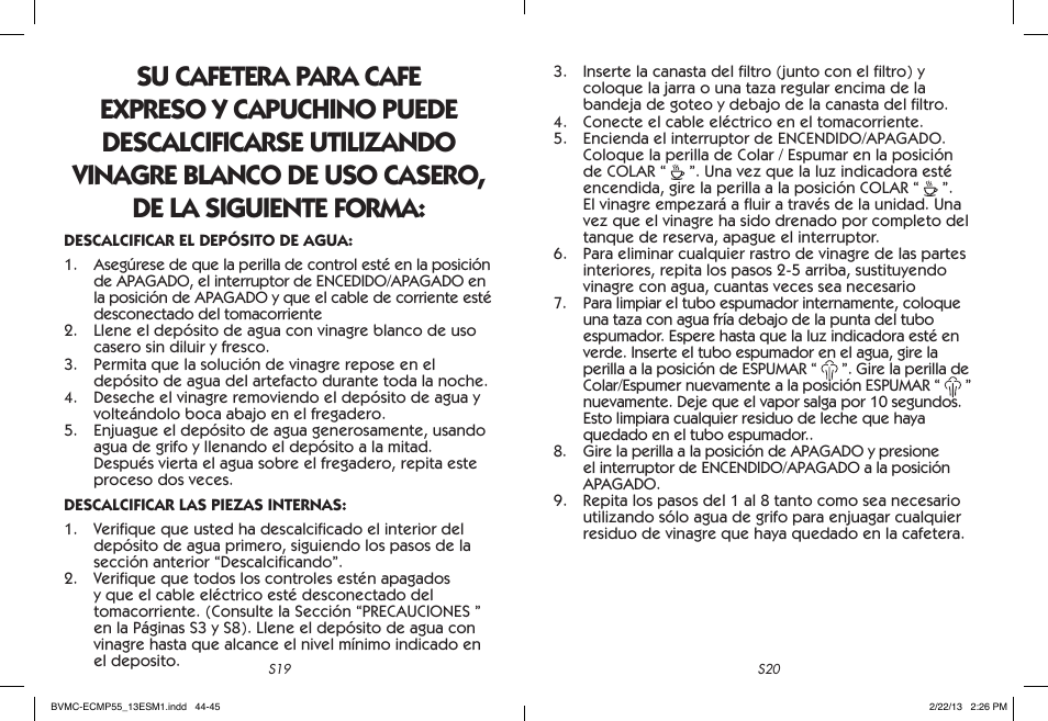 Mr. Coffee BVMC-ECMP55 User Manual | Page 23 / 26