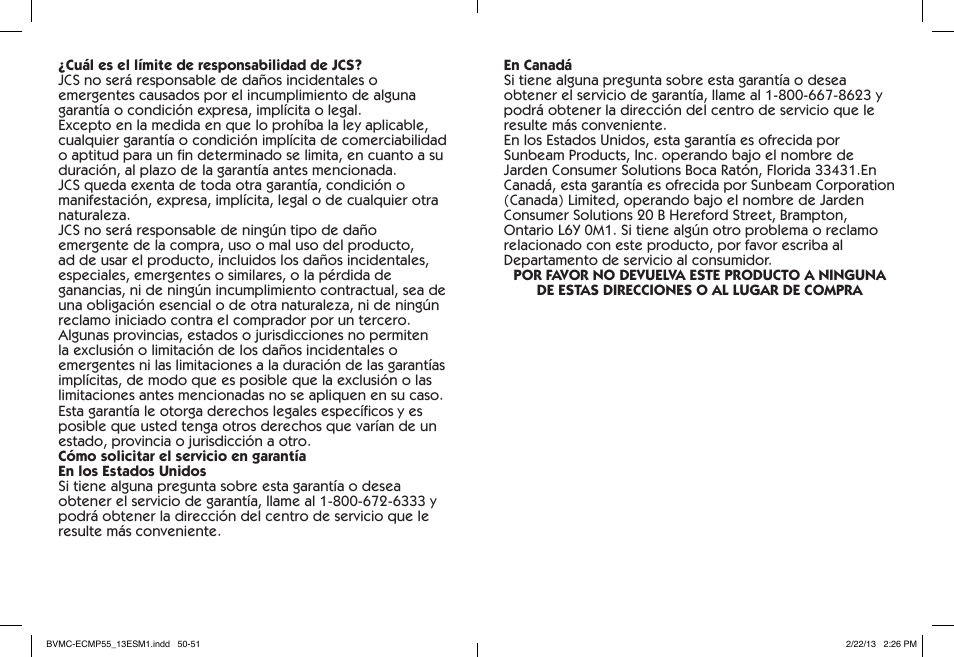 Mr. Coffee BVMC-ECMP55 User Manual | Page 26 / 26