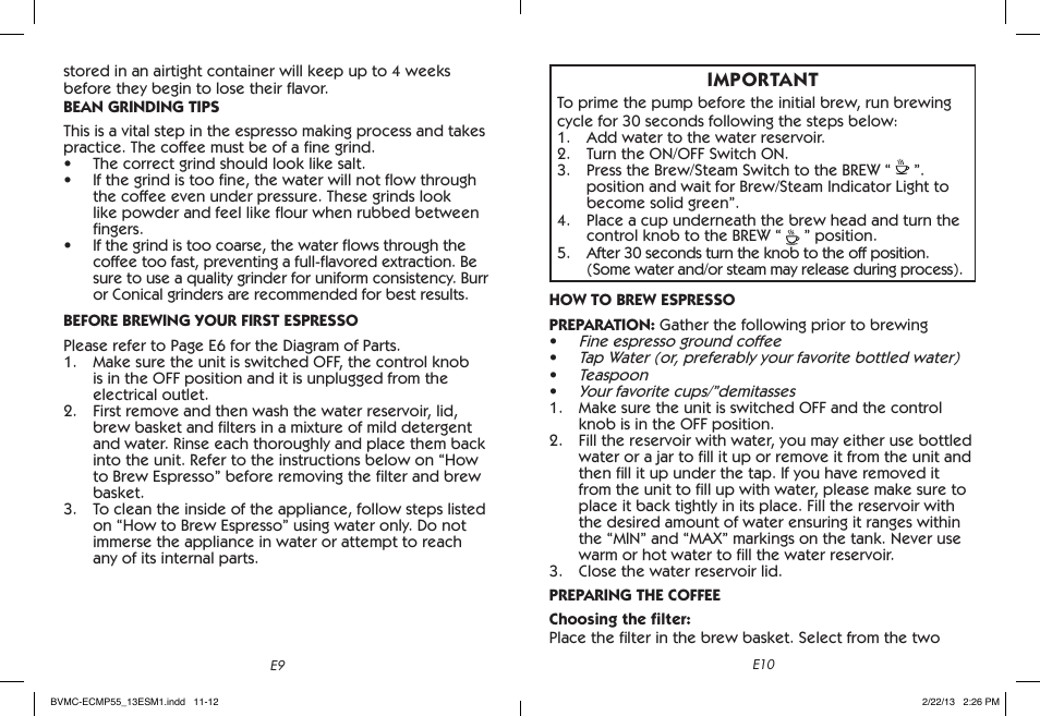 Mr. Coffee BVMC-ECMP55 User Manual | Page 6 / 26