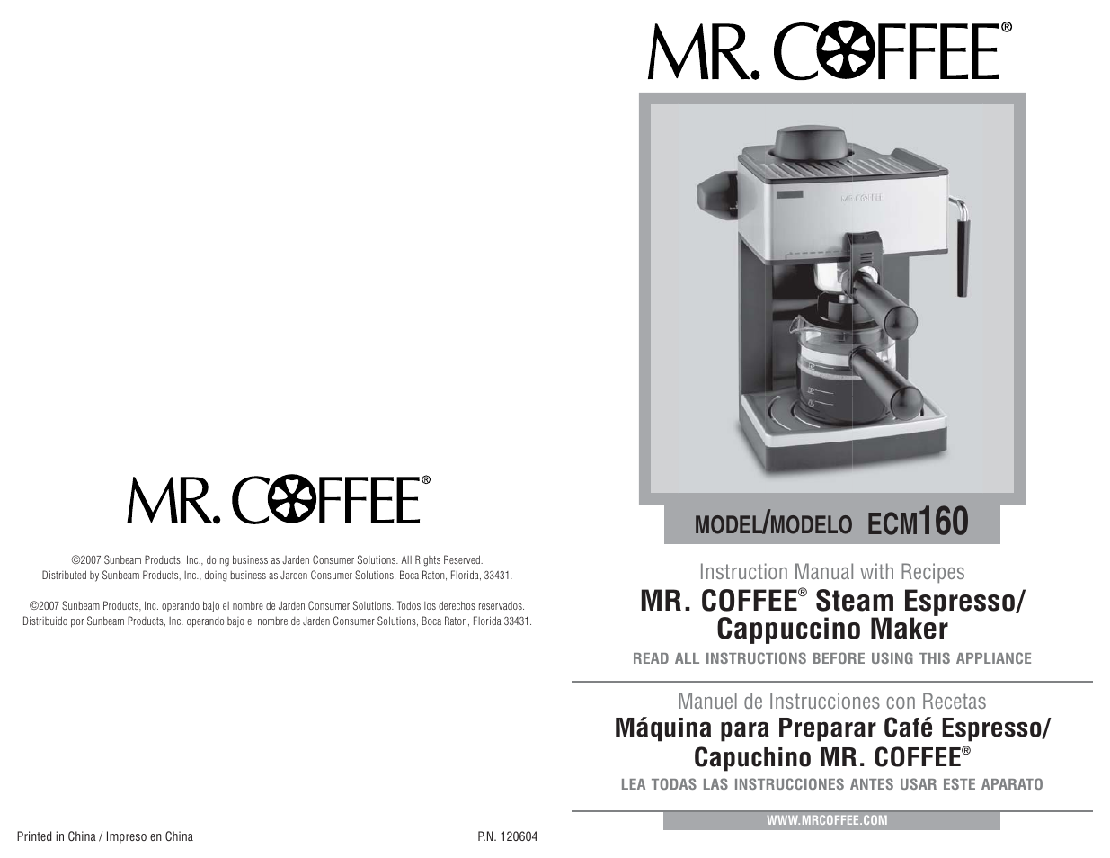 Mr. Coffee ECM160 User Manual | 16 pages