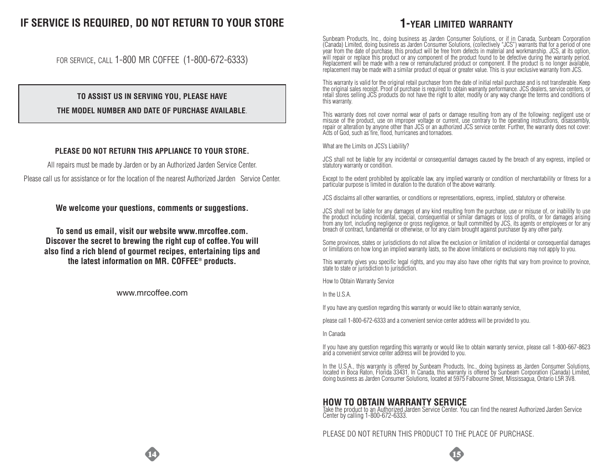 Mr. Coffee ECM160 User Manual | Page 8 / 16