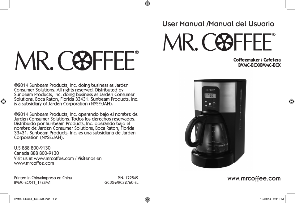 Mr. Coffee BVMC-ECX User Manual | 29 pages