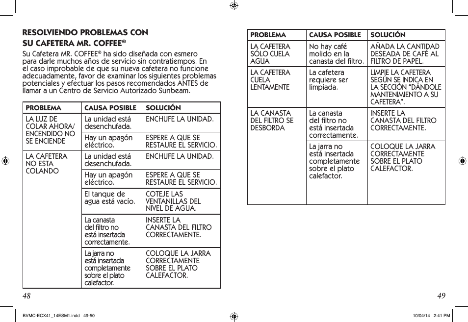 Mr. Coffee BVMC-ECX User Manual | Page 25 / 29