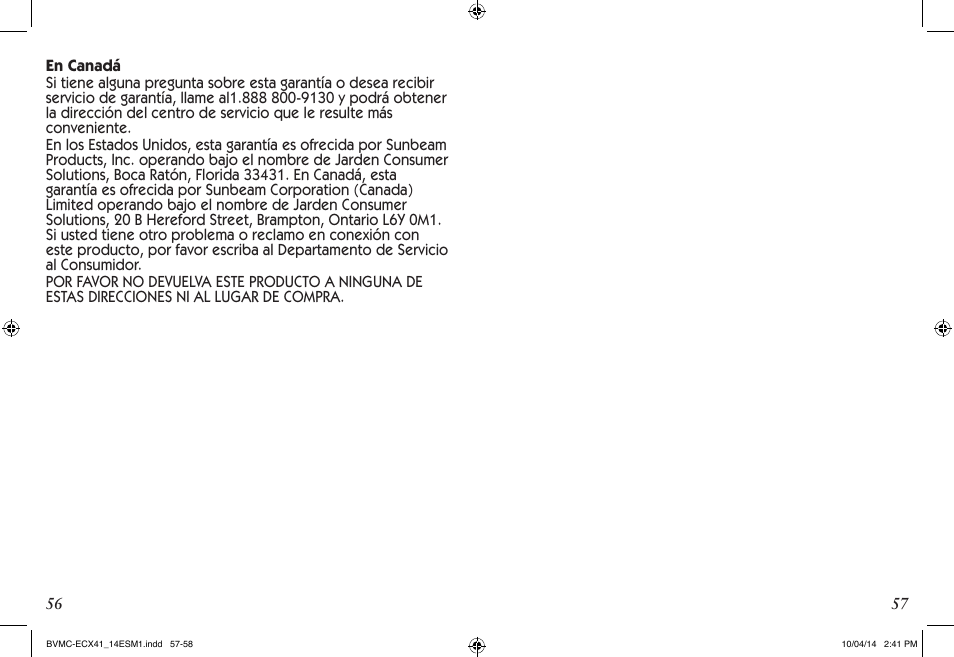Mr. Coffee BVMC-ECX User Manual | Page 29 / 29