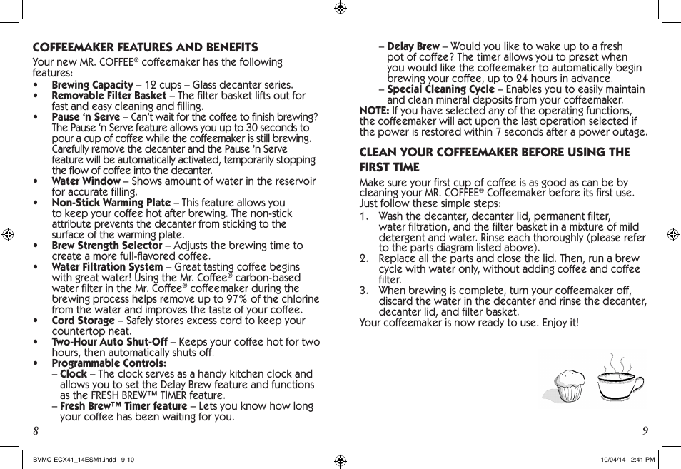 Mr. Coffee BVMC-ECX User Manual | Page 5 / 29