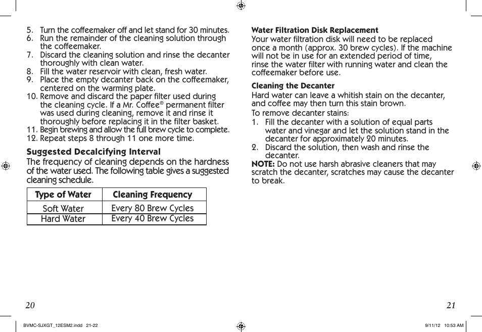 Mr. Coffee BVMC-SJX33GT User Manual | Page 11 / 31