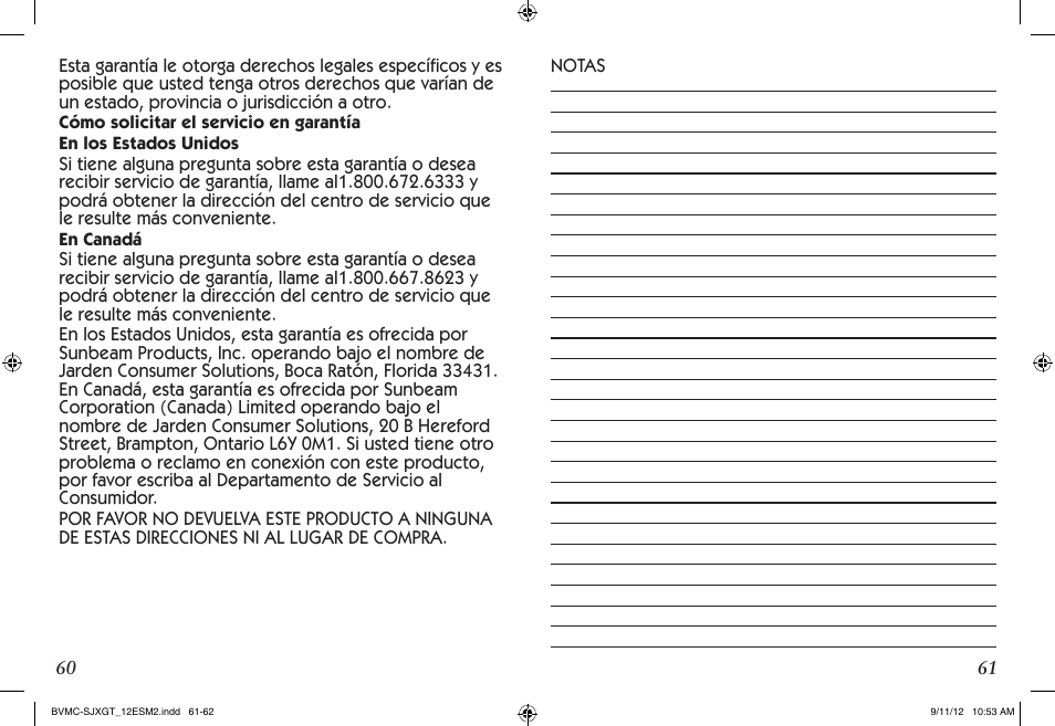 Mr. Coffee BVMC-SJX33GT User Manual | Page 31 / 31