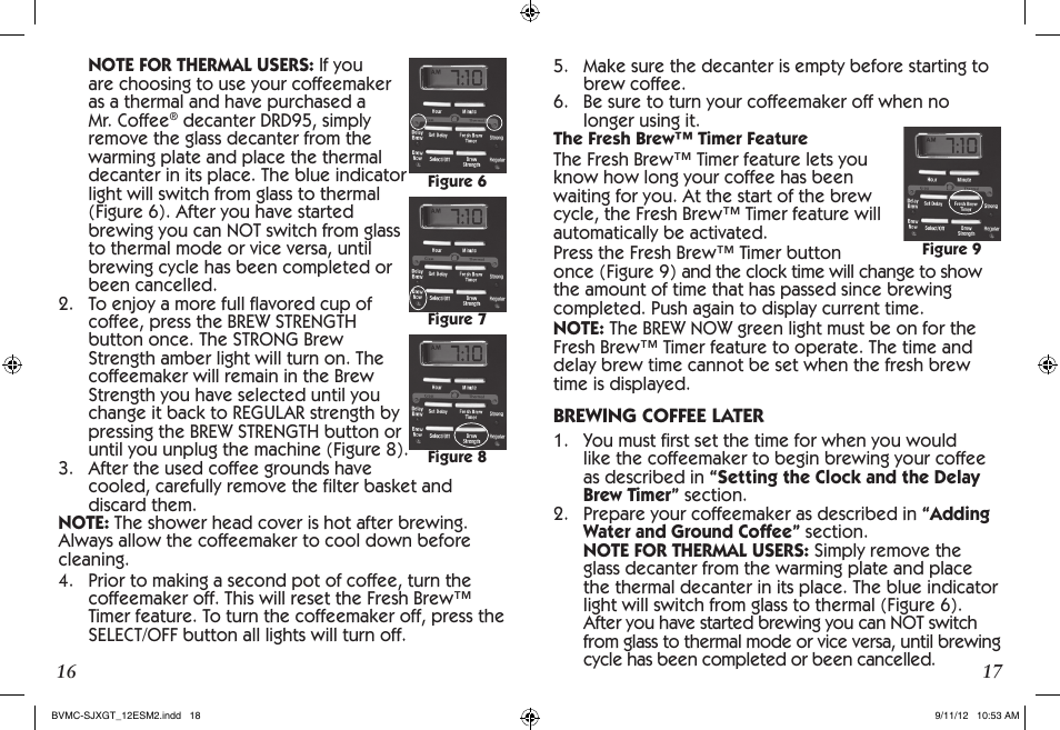 Mr. Coffee BVMC-SJX33GT User Manual | Page 9 / 31