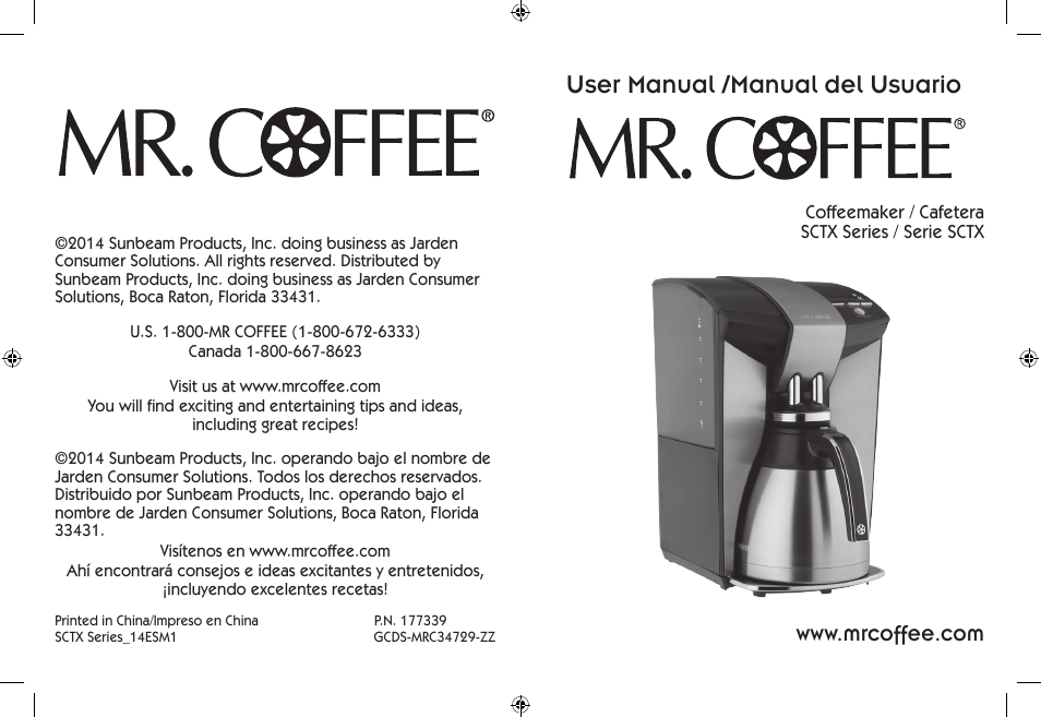 Mr. Coffee SCTX Series User Manual | 26 pages