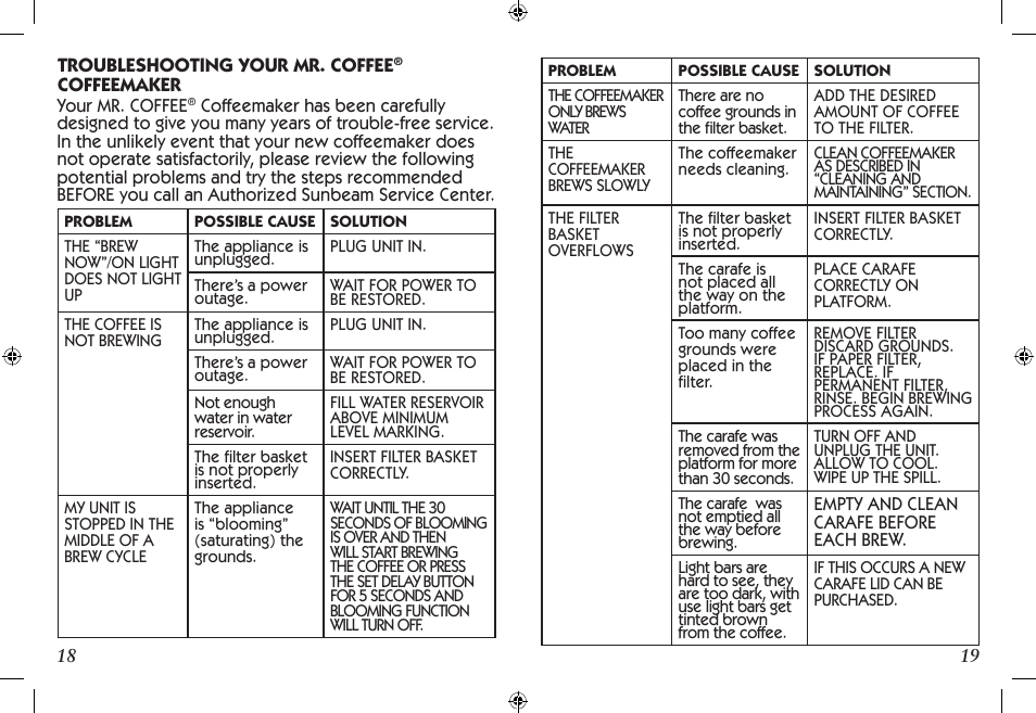 Mr. Coffee SCTX Series User Manual | Page 10 / 26