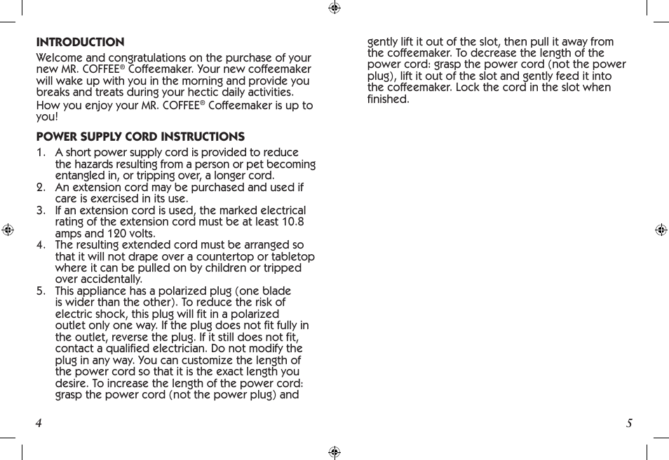 Mr. Coffee SCTX Series User Manual | Page 3 / 26