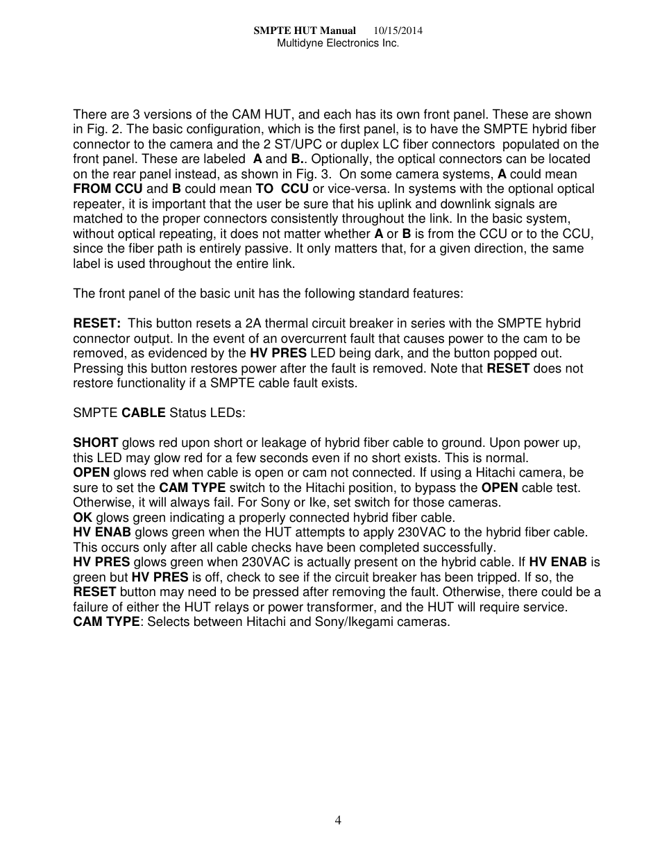 MultiDyne SMPTE-HUT User Manual | Page 4 / 9