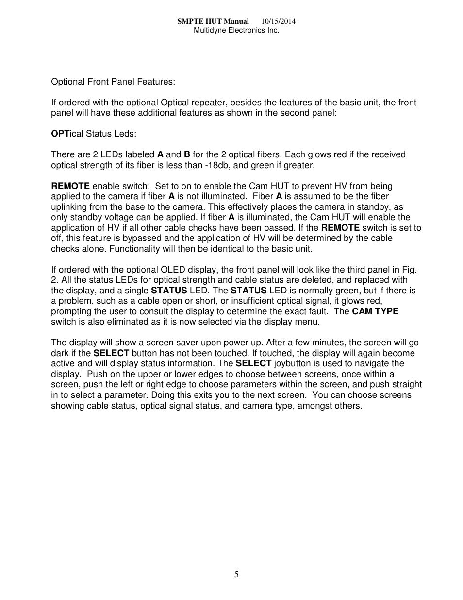 MultiDyne SMPTE-HUT User Manual | Page 5 / 9