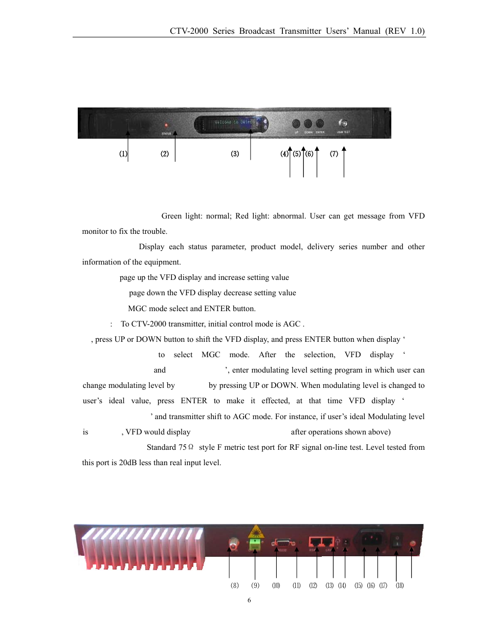 Chapter 5 function guide | MultiDyne CTV-2000-FRX User Manual | Page 6 / 18