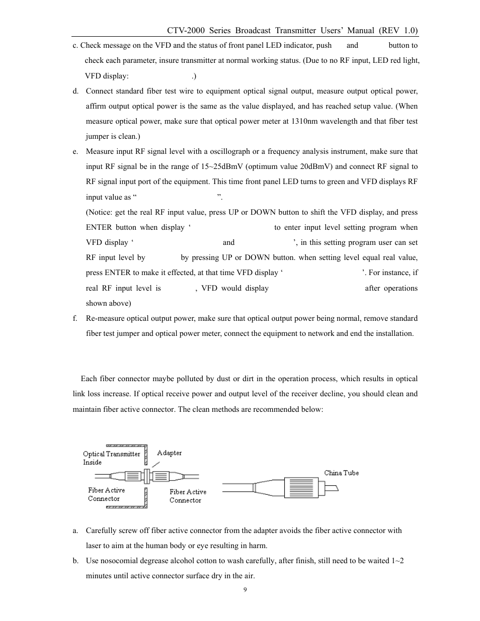 Chapter 7 clean & maintenance | MultiDyne CTV-2000-FRX User Manual | Page 9 / 18