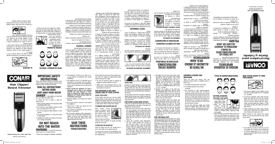 Conair GMT302ACS User Manual | 2 pages
