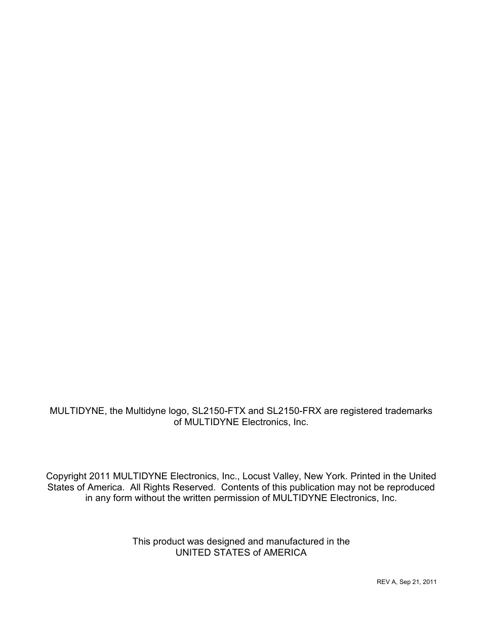 MultiDyne SL2150 Series User Manual | Page 2 / 10