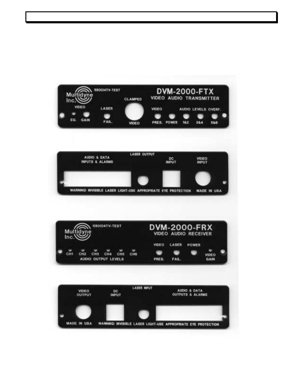 Drawings | MultiDyne DVM-1000 User Manual | Page 9 / 11