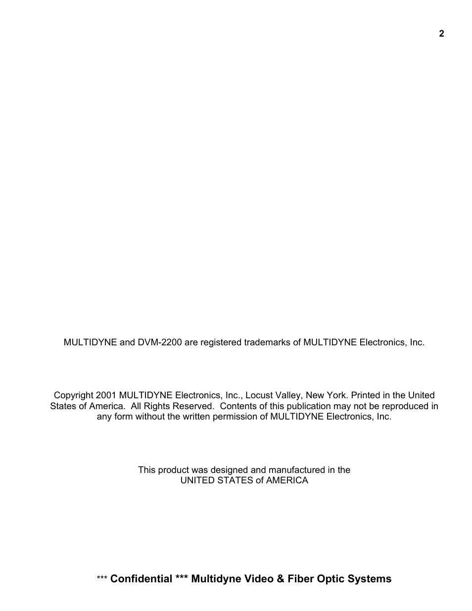 MultiDyne DVM-2200 User Manual | Page 2 / 13