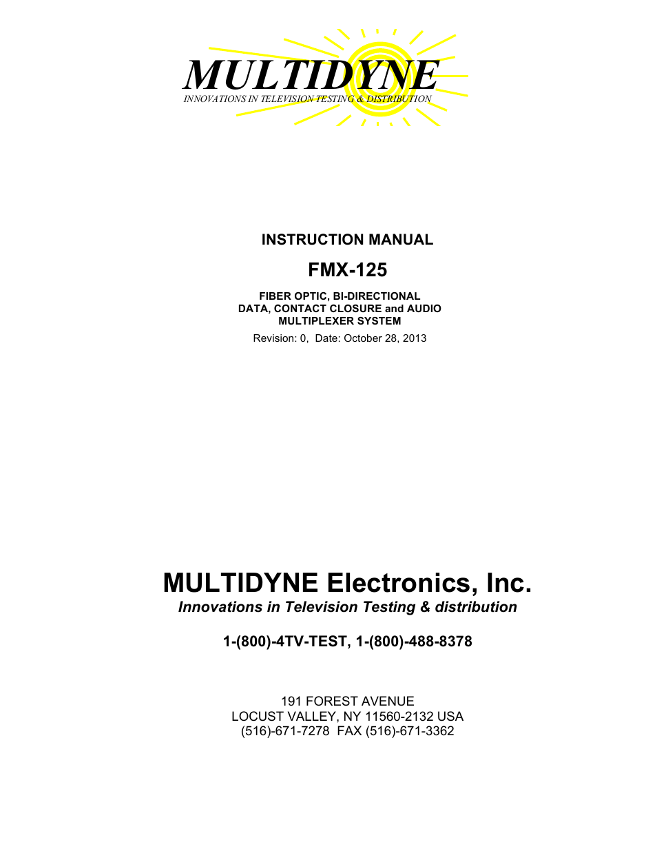 MultiDyne FMX-125 User Manual | 9 pages