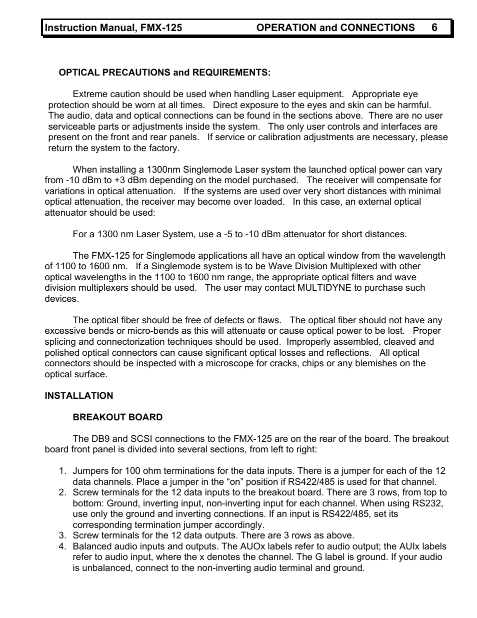 MultiDyne FMX-125 User Manual | Page 6 / 9