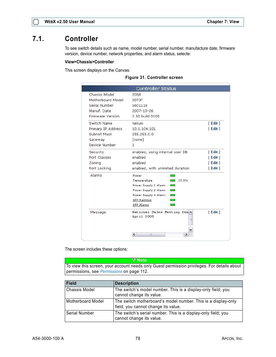 Controller, Figure 31. controller screen | MultiDyne ACI-2058 User Manual | Page 117 / 200