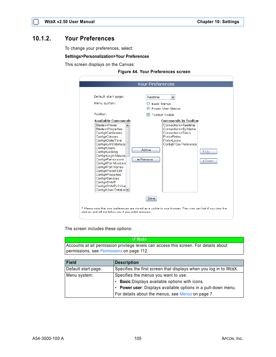 Your preferences, Figure 44. your preferences screen | MultiDyne ACI-2058 User Manual | Page 144 / 200