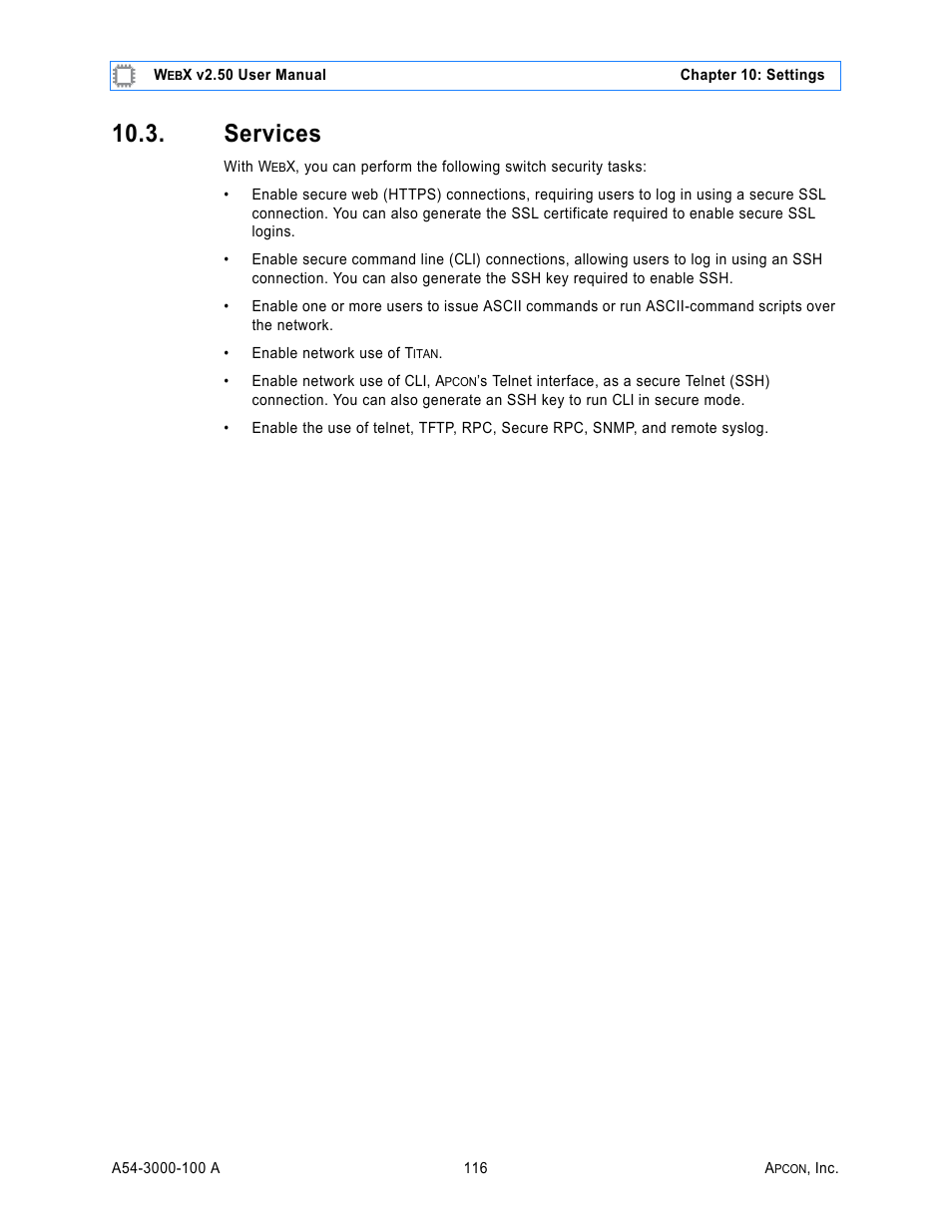 Services | MultiDyne ACI-2058 User Manual | Page 155 / 200